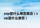 sop是什么意思英語（sop是什么意思）