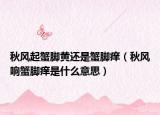 秋風起蟹腳黃還是蟹腳癢（秋風響蟹腳癢是什么意思）