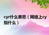 cyr什么意思（網(wǎng)絡(luò)上cy指什么）