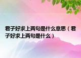 君子好求上兩句是什么意思（君子好求上兩句是什么）