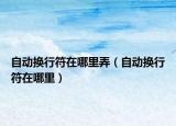 自動換行符在哪里弄（自動換行符在哪里）