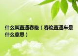 什么叫直通春晚（春晚直通車(chē)是什么意思）