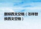 刪掉西文空格（怎樣替換西文空格）