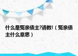 什么是冤親債主?請教!（冤親債主什么意思）