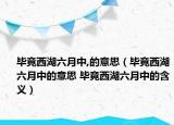 畢竟西湖六月中,的意思（畢竟西湖六月中的意思 畢竟西湖六月中的含義）