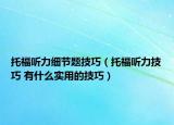 托福聽(tīng)力細(xì)節(jié)題技巧（托福聽(tīng)力技巧 有什么實(shí)用的技巧）