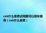 cxk什么意思試用期可以用年假嗎（cxk什么意思）