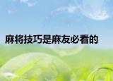 麻將技巧是麻友必看的