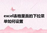 excel表格里面的下拉菜單如何設(shè)置