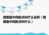 圍棋盤中間的點叫什么名稱（圍棋盤中間的點叫什么）