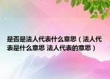 是否是法人代表什么意思（法人代表是什么意思 法人代表的意思）