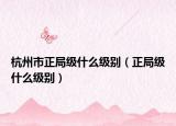 杭州市正局級什么級別（正局級什么級別）