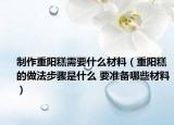 制作重陽糕需要什么材料（重陽糕的做法步驟是什么 要準(zhǔn)備哪些材料）