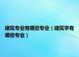 建筑專業(yè)有哪些專業(yè)（建筑學(xué)有哪些專業(yè)）