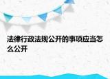 法律行政法規(guī)公開的事項應(yīng)當怎么公開