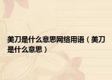 美刀是什么意思網(wǎng)絡(luò)用語（美刀是什么意思）