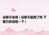 谷歌不會(huì)用（谷歌不能用了嗎 下面為你說(shuō)明一下）