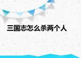 三國志怎么殺兩個(gè)人