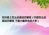 在抖音上怎么設(shè)置動態(tài)壁紙（抖音怎么設(shè)置動態(tài)壁紙 下面小編來告訴大家）