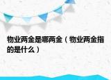 物業(yè)兩金是哪兩金（物業(yè)兩金指的是什么）