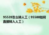 95539怎么轉(zhuǎn)人工（95588如何直接轉(zhuǎn)入人工）