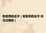 有意思的名字（有意思的名字 你見過(guò)哪些）