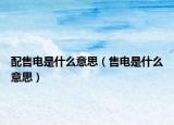 配售電是什么意思（售電是什么意思）