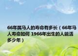 66年屬馬人的壽命有多長(zhǎng)（66年馬人壽命如何 1966年出生的人能活多少年）