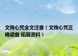 文殊心咒全文注音（文殊心咒正確讀音 拓展資料）