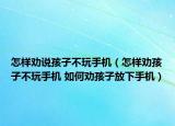怎樣勸說孩子不玩手機(jī)（怎樣勸孩子不玩手機(jī) 如何勸孩子放下手機(jī)）