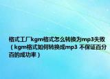 格式工廠kgm格式怎么轉(zhuǎn)換為mp3失?。╧gm格式如何轉(zhuǎn)換成mp3 不保證百分百的成功率）