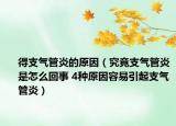 得支氣管炎的原因（究竟支氣管炎是怎么回事 4種原因容易引起支氣管炎）