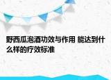 野西瓜泡酒功效與作用 能達到什么樣的療效標準