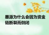 墨源為什么會因?yàn)橘Y金鏈斷裂而倒閉