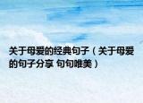 關(guān)于母愛的經(jīng)典句子（關(guān)于母愛的句子分享 句句唯美）