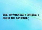 關(guān)車門聲音大怎么辦（怎樣關(guān)車門聲音輕 有什么方法解決）