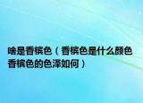 啥是香檳色（香檳色是什么顏色 香檳色的色澤如何）