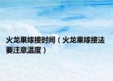 火龍果嫁接時間（火龍果嫁接法 要注意溫度）