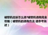 破壁機應該怎么選?破壁機選購完全攻略（破壁機的選購方法 請參考簡述）
