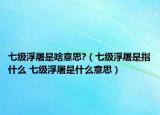 七級(jí)浮屠是啥意思?（七級(jí)浮屠是指什么 七級(jí)浮屠是什么意思）