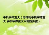 手機(jī)字體變大（怎樣將手機(jī)字體變大 手機(jī)字體變大只需四步驟）