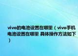 vivo的電池設(shè)置在哪里（vivo手機(jī)電池設(shè)置在哪里 具體操作方法如下）