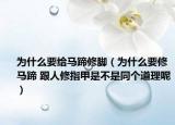 為什么要給馬蹄修腳（為什么要修馬蹄 跟人修指甲是不是同個道理呢）