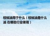 棕櫚油用于什么（棕櫚油是什么油 在哪些行業(yè)使用）