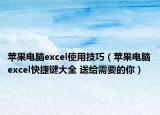 蘋果電腦excel使用技巧（蘋果電腦excel快捷鍵大全 送給需要的你）
