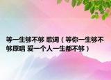 等一生夠不夠 歌詞（等你一生夠不夠原唱 愛一個人一生都不夠）