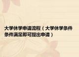大學(xué)休學(xué)申請(qǐng)流程（大學(xué)休學(xué)條件 條件滿足即可提出申請(qǐng)）