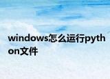 windows怎么運(yùn)行python文件