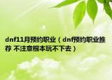 dnf11月預(yù)約職業(yè)（dnf預(yù)約職業(yè)推薦 不注意根本玩不下去）