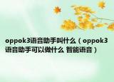 oppok3語音助手叫什么（oppok3語音助手可以做什么 智能語音）